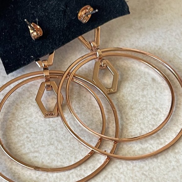 Luv AJ Rose Gold Hoop Earrings - Picture 4 of 5